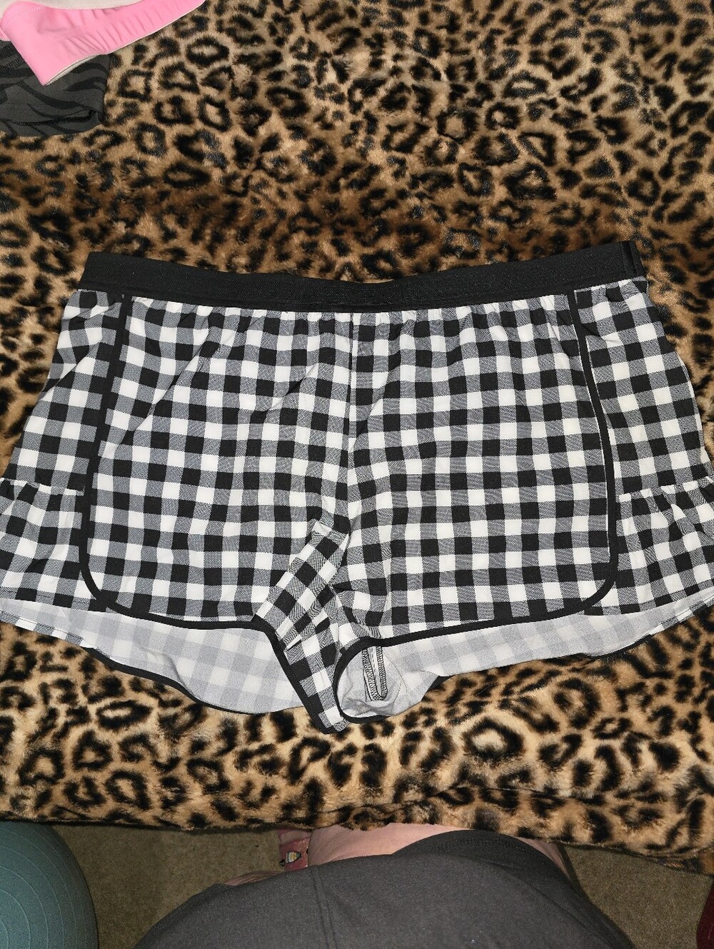 Old Navy Gingham Navy Athletic Shorts W/Liner Size XL